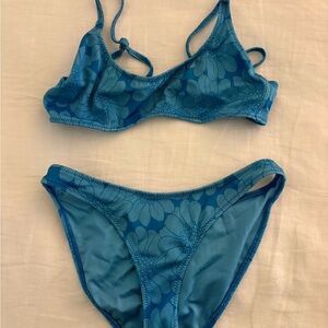 triangl swimwear Blue Floral Bikini Set